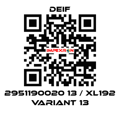 2951190020 13 / XL192 Variant 13 Deif