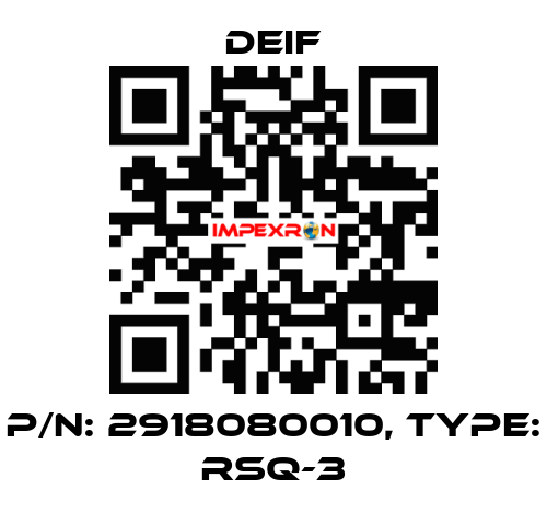 P/N: 2918080010, Type: RSQ-3 Deif