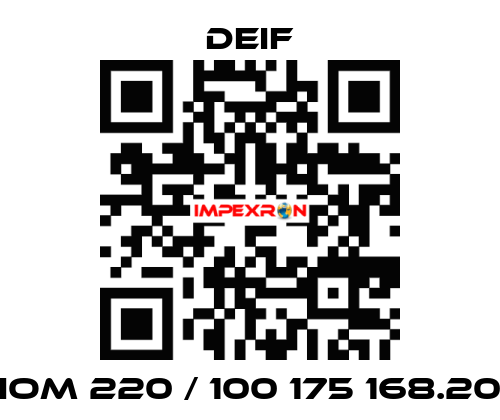 IOM 220 / 100 175 168.20 Deif