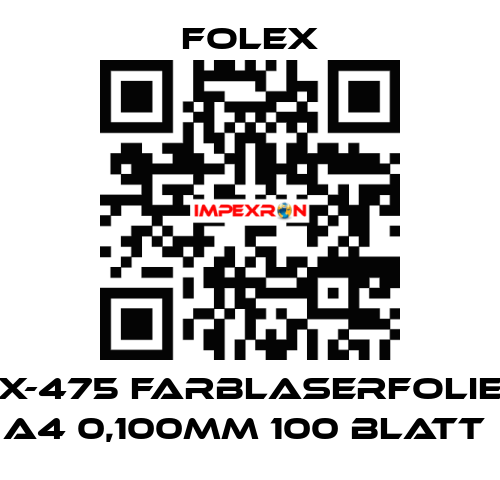 X-475 FARBLASERFOLIE A4 0,100MM 100 BLATT  Folex