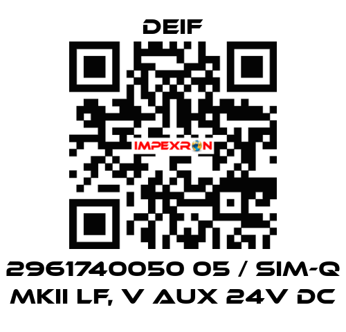 2961740050 05 / SIM-Q MKII LF, V aux 24V DC Deif